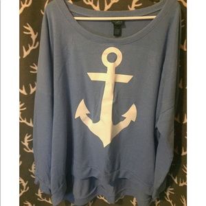 3/$15 sale! anchor high low long sleeve shirt